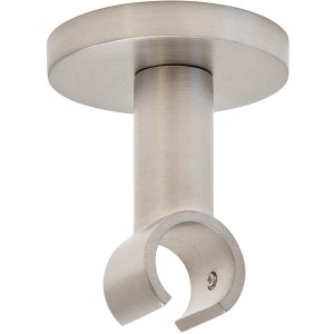 Supporto a soffitto per bastone per tende Mydeco Classic, effetto acciaio inox, per aste da 1,6 cm.