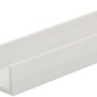 Profilo ad U Arcansas bianco in PVC, 10x10x1000 mm, per costruzione e protezione.