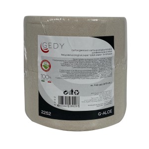 Rotolo di carta igienica riciclata, 2 veli, marca Gedy.
