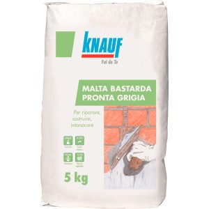 Knauf Malta Bastarda, malta bastarda grigia in sacco da 5 kg.