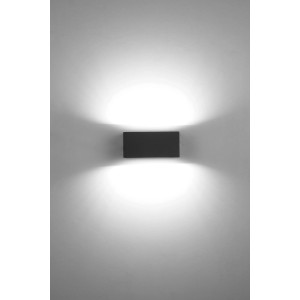 Moderna lampada da parete per esterni a LED Lutec Gemini in antracite con effetto luce.