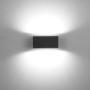 Moderna lampada da parete per esterni a LED Lutec Gemini in antracite con effetto luce.