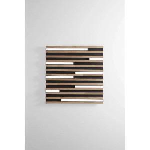 Plafoniera LED Kuma legno 24W CCT 2700/3200/4000K L41x41xH5,2 cm nera