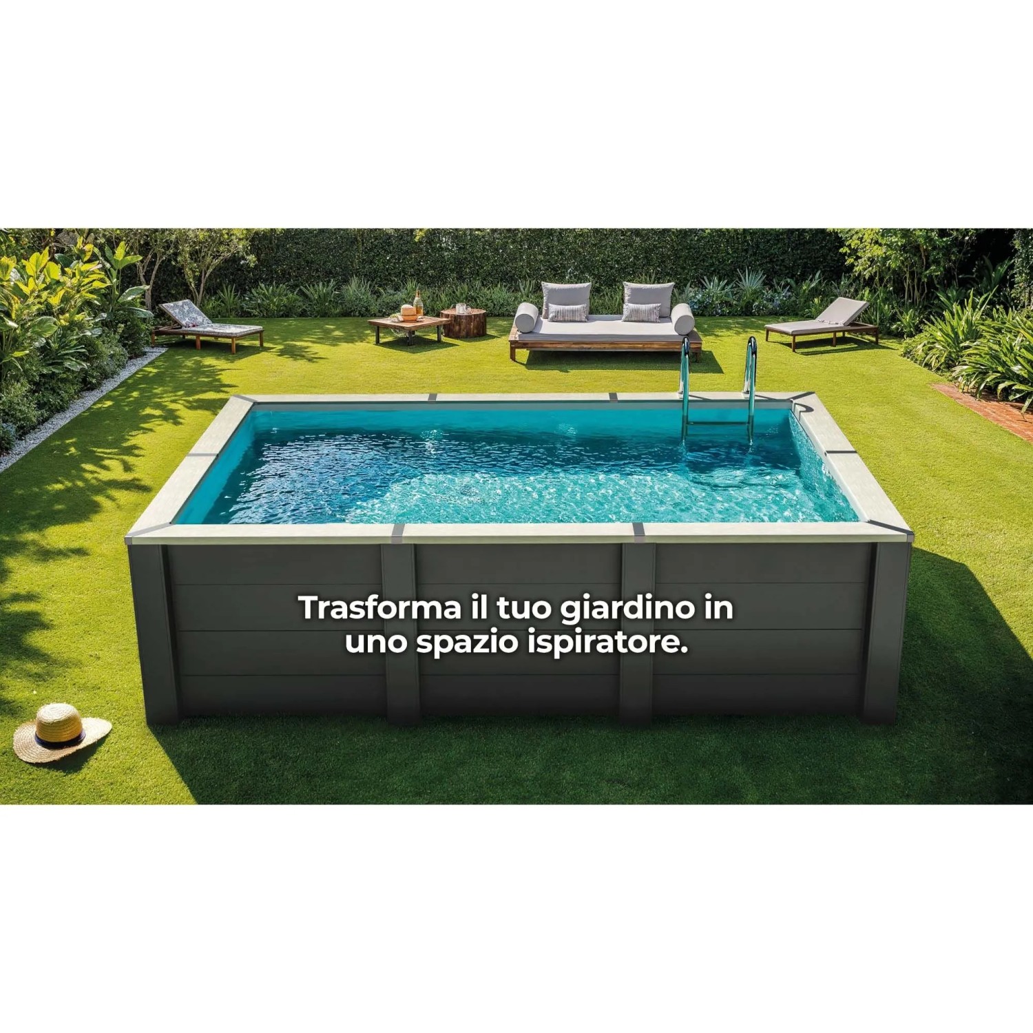 Piscina fuori terra in composite rettangolare Gre Avantgarde Nova 315x175 H96 cm_9