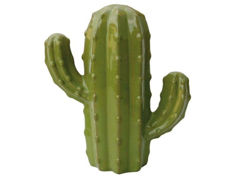 Decoro cactus in ceramica verde