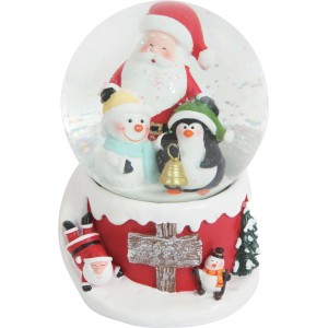 Palla di Natale in vetro con neve multicolore 10x10x14 cm