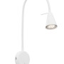 Lampada da comodino a LED bianca Briloner Comfort Light con braccio flessibile, alta 45 cm. Ideale come lampada da lettura.
