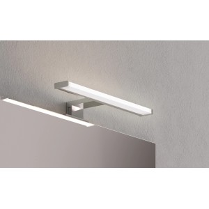 Moderna lampada a LED argentata per specchio per bagno e WC. Accessorio per specchio.