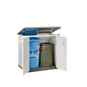 Box Garofalo Tuscany Evo 100 per bidoni con due contenitori in bianco e grigio.