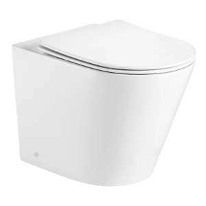 WC sospeso bianco (t.b.t.) con scarico senza brida.