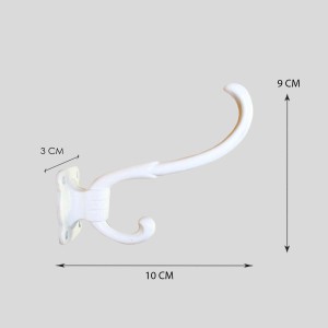 Appendiabiti bianco t.b.t. con due ganci e dimensioni.