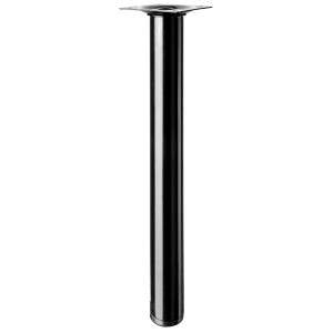 Gamba per tavolo Hettich nera, Ø 30 mm, altezza 300 mm, per costruzione mobili.