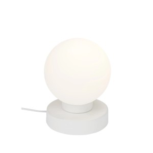 Lampada da scrivania t.b.t. bianca con paralume rotondo.