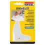 Spatola lisciante Soudal, spatola bianca per lisciare le fughe, su confezione gialla.