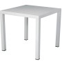Tavolo da giardino quadrato bianco per esterni.