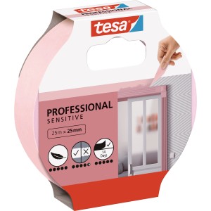 Nastro per pittori Tesa Professional Sensitive, 25mm x 25m, per superfici delicate.