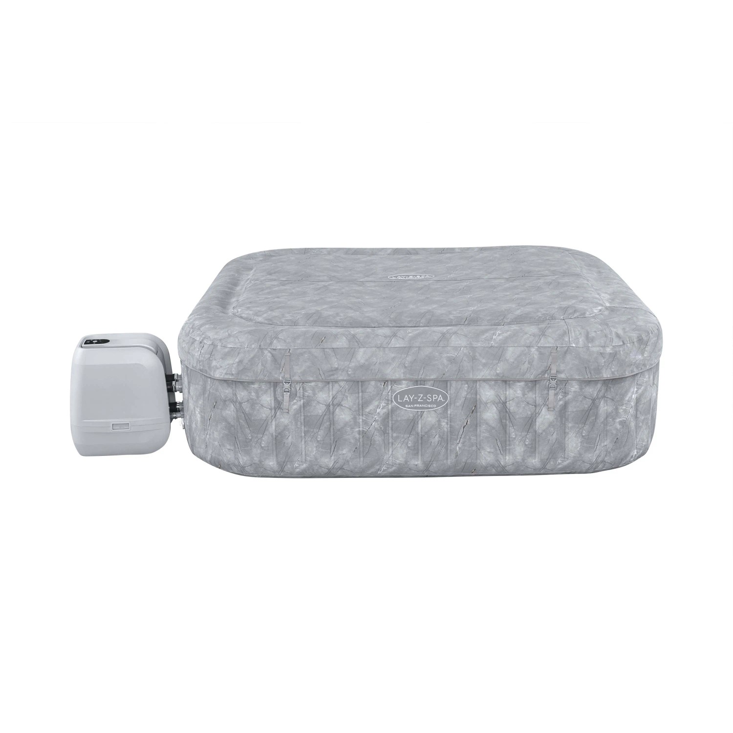 Idromassaggio gonfiabile t.b.t. grigio coperto con pompa.