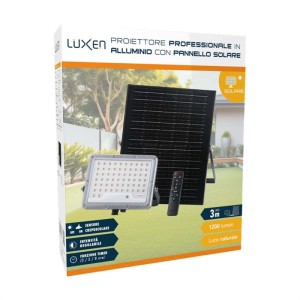 Proiettore solare in alluminio con pannello solare separato 2500 lm