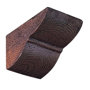 Trave decorativa in legno marrone scuro per pannelli, vista dettagliata.