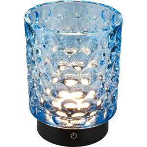 Lampada da tavolo LED blu con motivo a bolle per luce d'atmosfera.