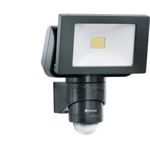 Faretto LED Steinel LS 150 S nero con sensore di movimento per esterni.
