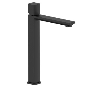 Miscelatore lavabo t.b.t. nero moderno per bagno e WC ospiti.