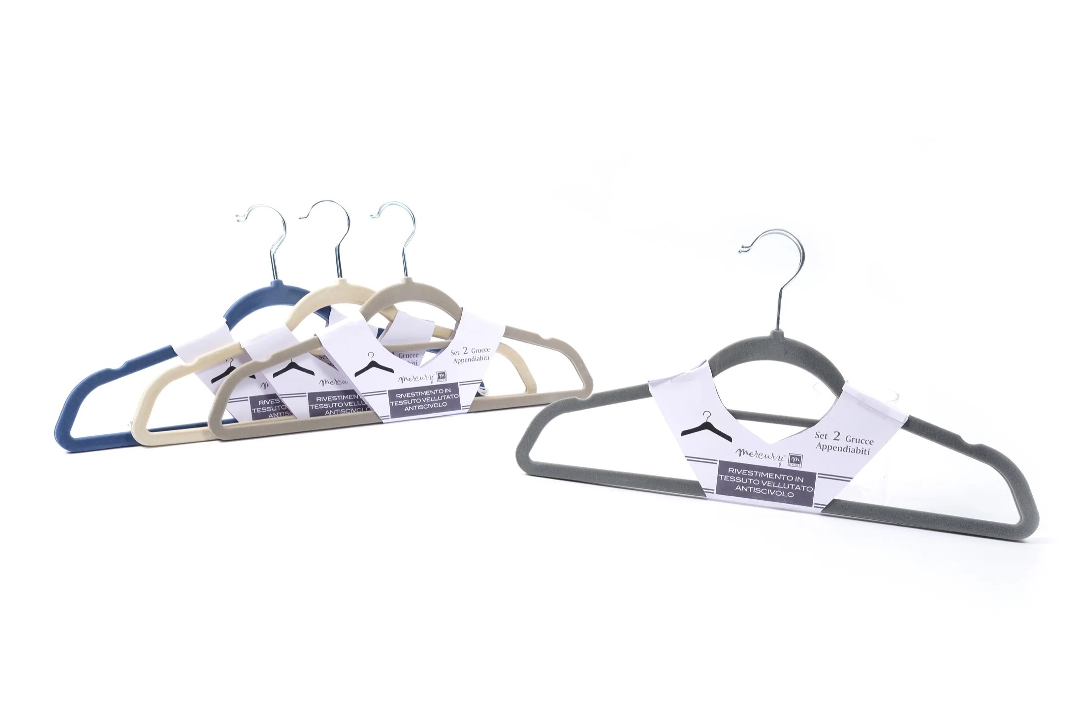 Set Appendini In Velluto, Set Di 50, 360 Gancio Girevole, Antiscivolo, Per Completi Camicie Abiti Cravatte, Grigio | IT