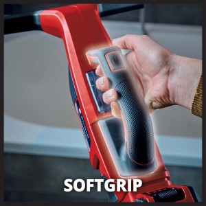 Einhell Brillianto lavavetri a batteria con impugnatura morbida per una presa confortevole.