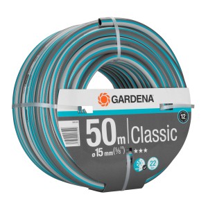 Gardena Classic tubo da giardino, 50m, 15mm, grigio/blu, arrotolato.