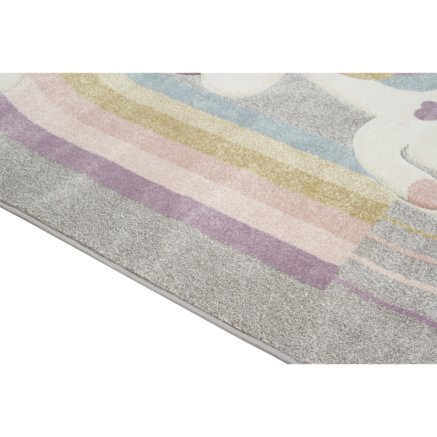 Tappeto Per Cameretta SAFAVIEH Carousel CRK163F Con Unicorno - Grigio/Rosa, Morbido E Antimacchia, 20x20 Cm - 3