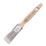 Pennello t.b.t. con manico in legno e setole grigie.
