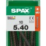 Viti universali Spax 5x40 mm, 10 pezzi in blister verde.