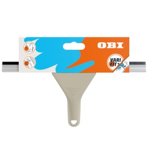 Tergivetro OBI Varifit greige con labbro in gomma e binario in alluminio per pulizia vetri senza aloni.
