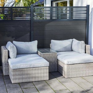 Salotto da giardino Olea in polyrattan sabbia 3 posti