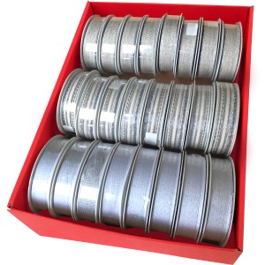 Rotoli di nastro regalo t.b.t., vari design in scatola rossa, decorazioni natalizie