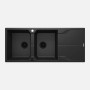 Lavello 2 vasche gocciolatoio Idrostile Florida sifone 500x224 mm grafite