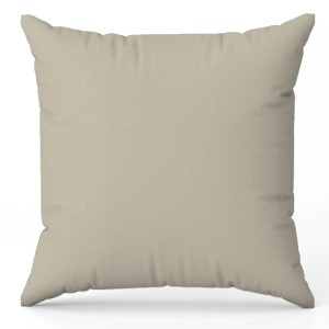 Cuscino decorativo quadrato beige. Ideale per divano e letto.