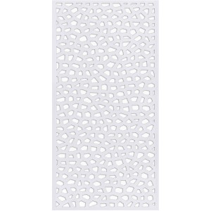 Tutore decorativo bianco t.b.t. con motivo organico per piante rampicanti in giardino.