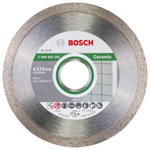 Disco diamantato Bosch Standard per piastrelle, diametro 115 mm, per smerigliatrici angolari.