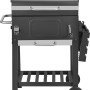 Barbecue a carbone Jamestown Jaxon grigio scuro, carrello grill mobile con termometro, ripiano laterale e ruote.