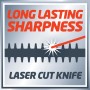 Immagine simbolo: Lama tagliata al laser del tagliasiepi a batteria Einhell per tagli precisi.