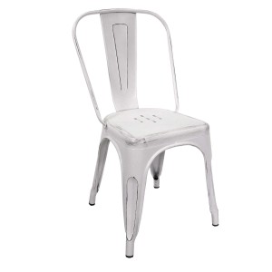 Sedia in ferro New Bristol bianco antico