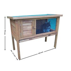 Gabbia per conigli in legno di abete 91,5x45x70 cm