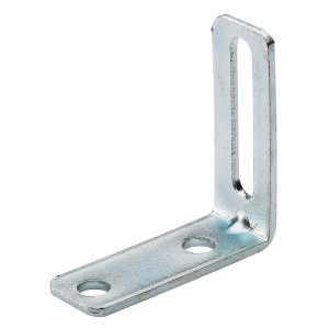 Staffa angolare Hettich, 55x55x20 mm, acciaio zincato, con asola per raccordi.