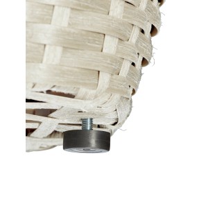 Dettaglio: Vaso da fiori conico bianco (Ø 17 cm) effetto rattan con piedino regolabile.