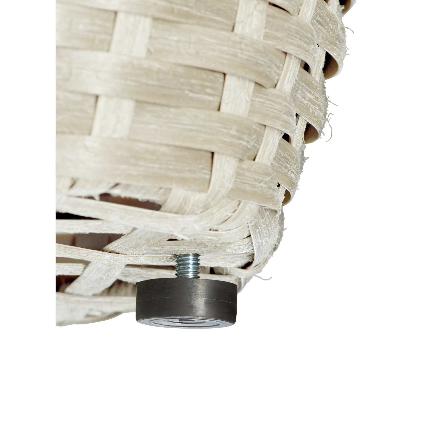 Dettaglio: Vaso da fiori conico bianco (Ø 17 cm) effetto rattan con piedino regolabile.