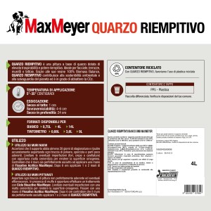 MaxMeyer Quarz Riempiitivo, pittura per esterni per facciate, terrazze e muri. Confezione da 4L.