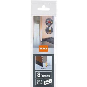 Guarnizione per porta OBI in alluminio marrone, autoadesiva, per fessure fino a 15 mm.