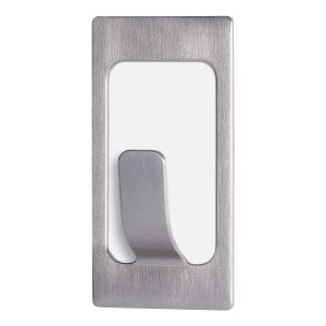 Gancio adesivo t.b.t. in acciaio inox, rettangolare.