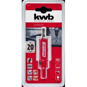 KWB Expert sega a tazza 20mm, adatta per legno, metallo e plastica. Soluzione di foratura versatile per il fai da te.